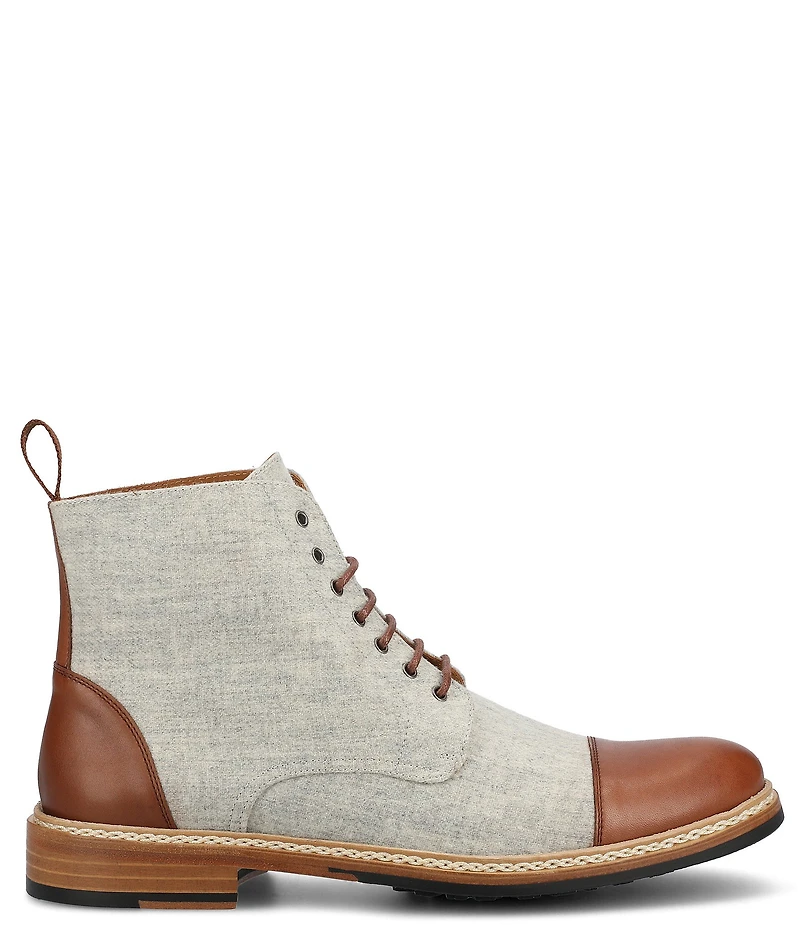 Taft Men's Jack Wool Calfskin Cap Toe Braided Welt Detail Boots