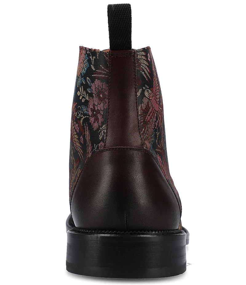 Taft Men's Jack Exotic Bird Jacquard Calfskin Dress Boots