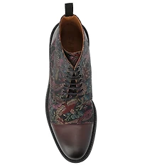 Taft Men's Jack Exotic Bird Jacquard Calfskin Dress Boots