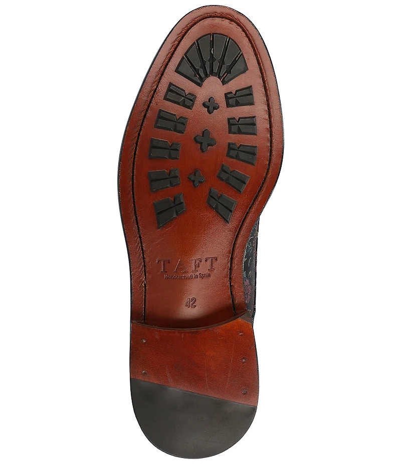 Taft Men's Jack Exotic Bird Jacquard Calfskin Dress Boots