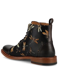 Taft Men's Jack Dragonfly Jacquard Calfskin Cap Toe Dress Boots