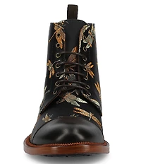Taft Men's Jack Dragonfly Jacquard Calfskin Cap Toe Dress Boots