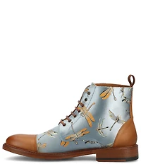 Taft Men's Jack Dragonfly Jacquard Calfskin Cap Toe Dress Boots