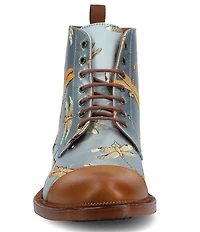 Taft Men's Jack Dragonfly Jacquard Calfskin Cap Toe Dress Boots