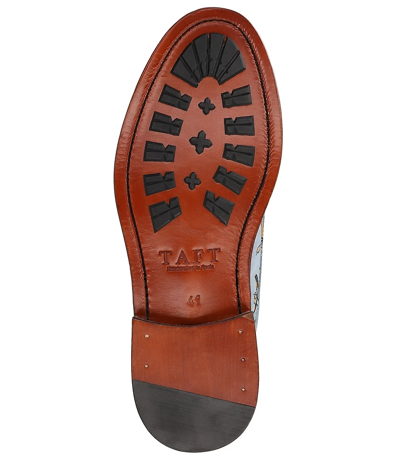 Taft Men's Jack Dragonfly Jacquard Calfskin Cap Toe Dress Boots