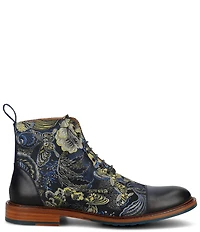 Taft Men's Jack Atlantis Floral Jacquard Calfskin Cap Toe Dress Boots