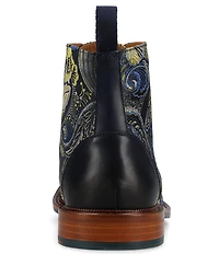 Taft Men's Jack Atlantis Floral Jacquard Calfskin Cap Toe Dress Boots