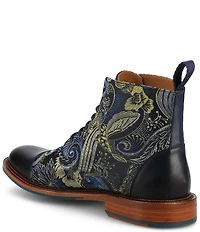 Taft Men's Jack Atlantis Floral Jacquard Calfskin Cap Toe Dress Boots
