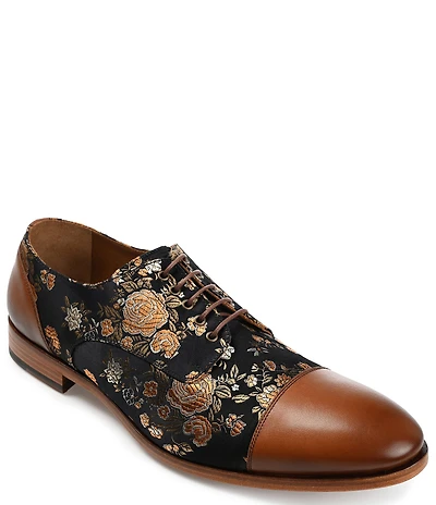 Taft Men's Jack Floral Printed Jacquard Calfskin Oxfords
