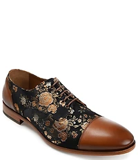 Taft Men's Jack Floral Printed Jacquard Calfskin Oxfords