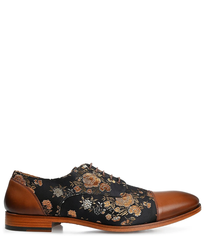 Taft Men's Jack Floral Printed Jacquard Calfskin Oxfords