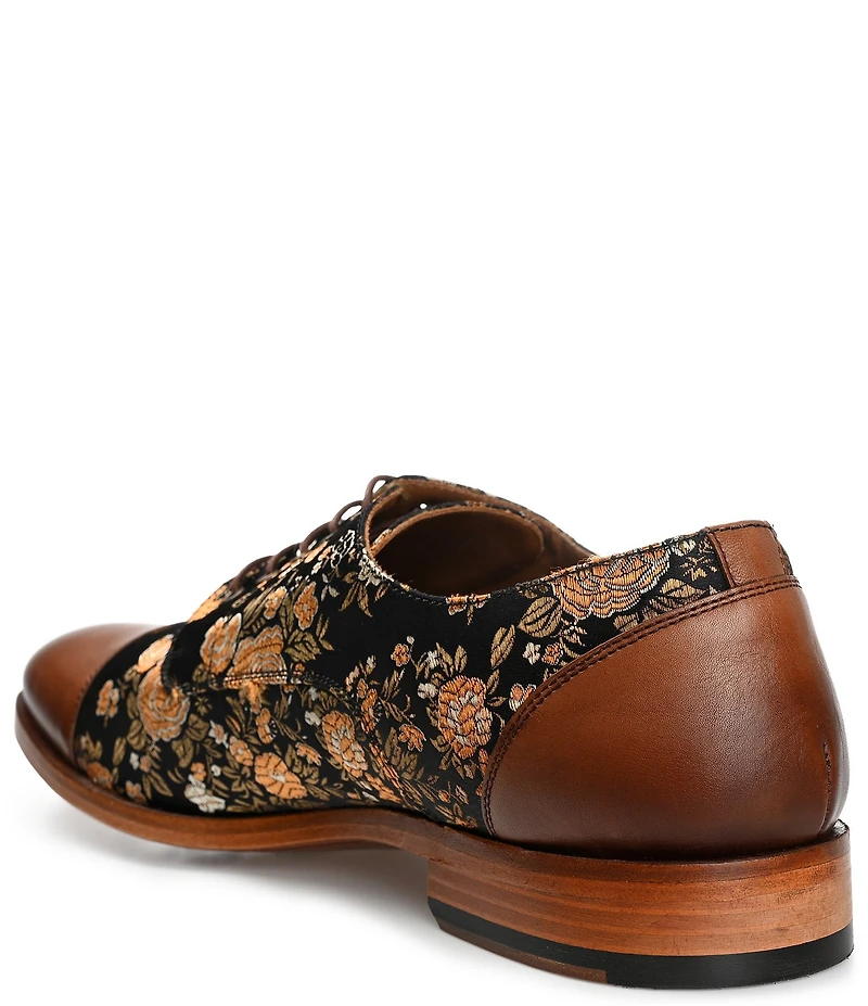 Taft Men's Jack Floral Printed Jacquard Calfskin Oxfords