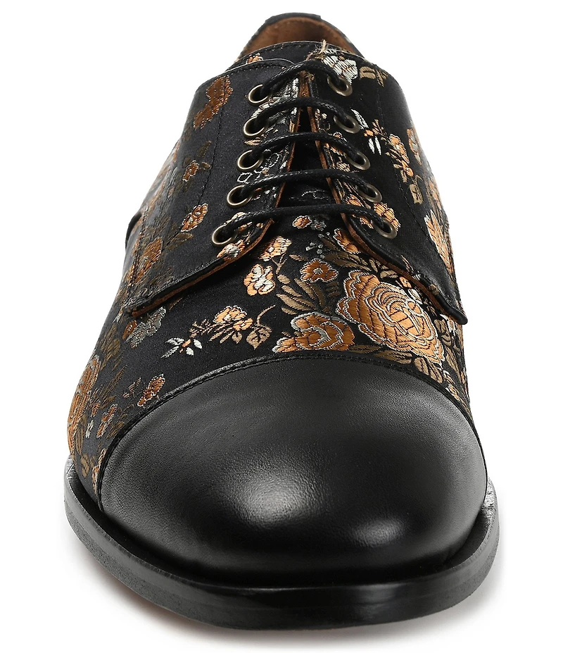 Taft Men's Jack Floral Printed Jacquard Calfskin Oxfords