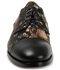 Taft Men's Jack Floral Printed Jacquard Calfskin Oxfords