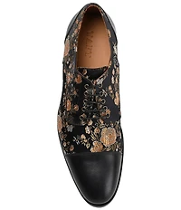 Taft Men's Jack Floral Printed Jacquard Calfskin Oxfords