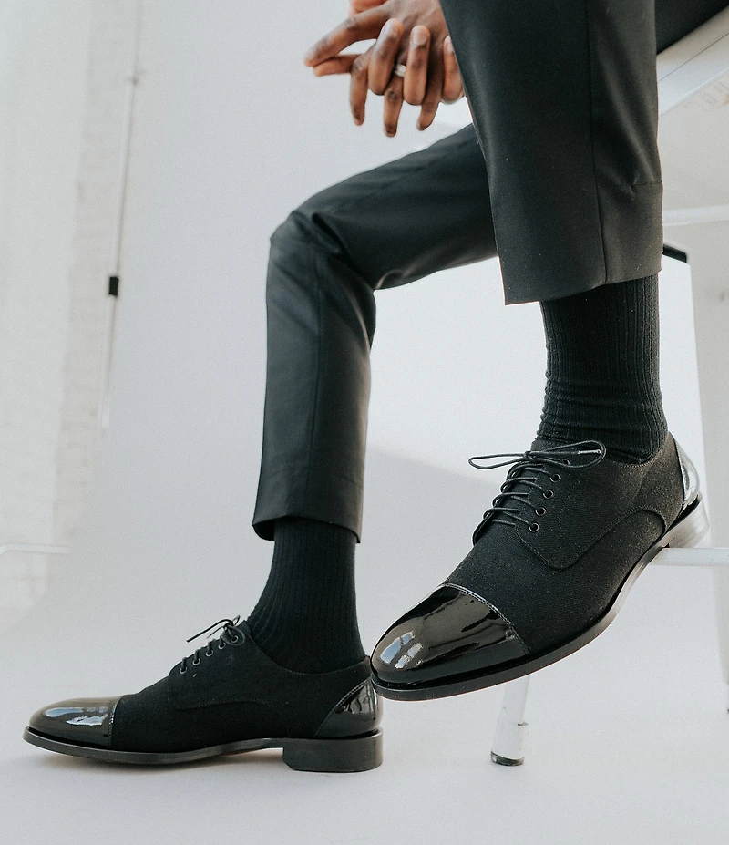 Taft Men's Jack Tux Wool Patent Leather Oxfords