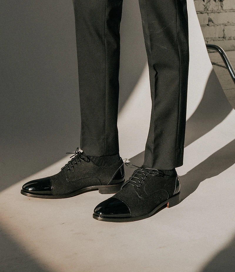 Taft Men's Jack Tux Wool Patent Leather Oxfords