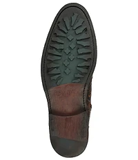 Taft Lewis Floral Embossed Leather Side Zipper Boots