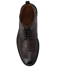 Taft Men's Rome Floral Embossed Leather Cap Toe Boots