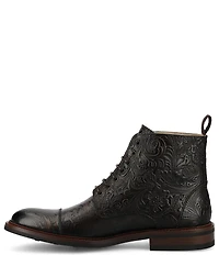 Taft Men's Rome Floral Embossed Leather Cap Toe Boots