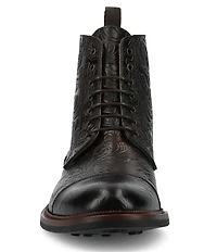 Taft Men's Rome Floral Embossed Leather Cap Toe Boots