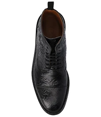 Taft Men's Rome Floral Embossed Leather Cap Toe Boots