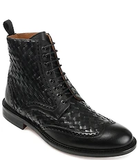 Taft Men's Saint Woven Leather Brogue Wingtip Boots