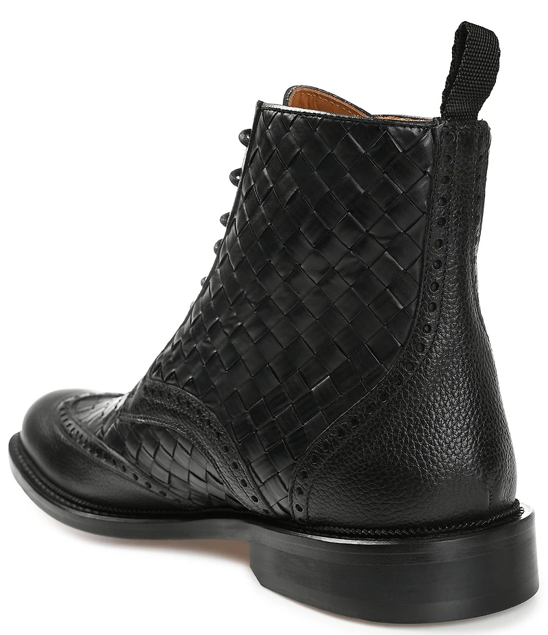 Taft Men's Saint Woven Leather Brogue Wingtip Boots