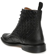 Taft Men's Saint Woven Leather Brogue Wingtip Boots