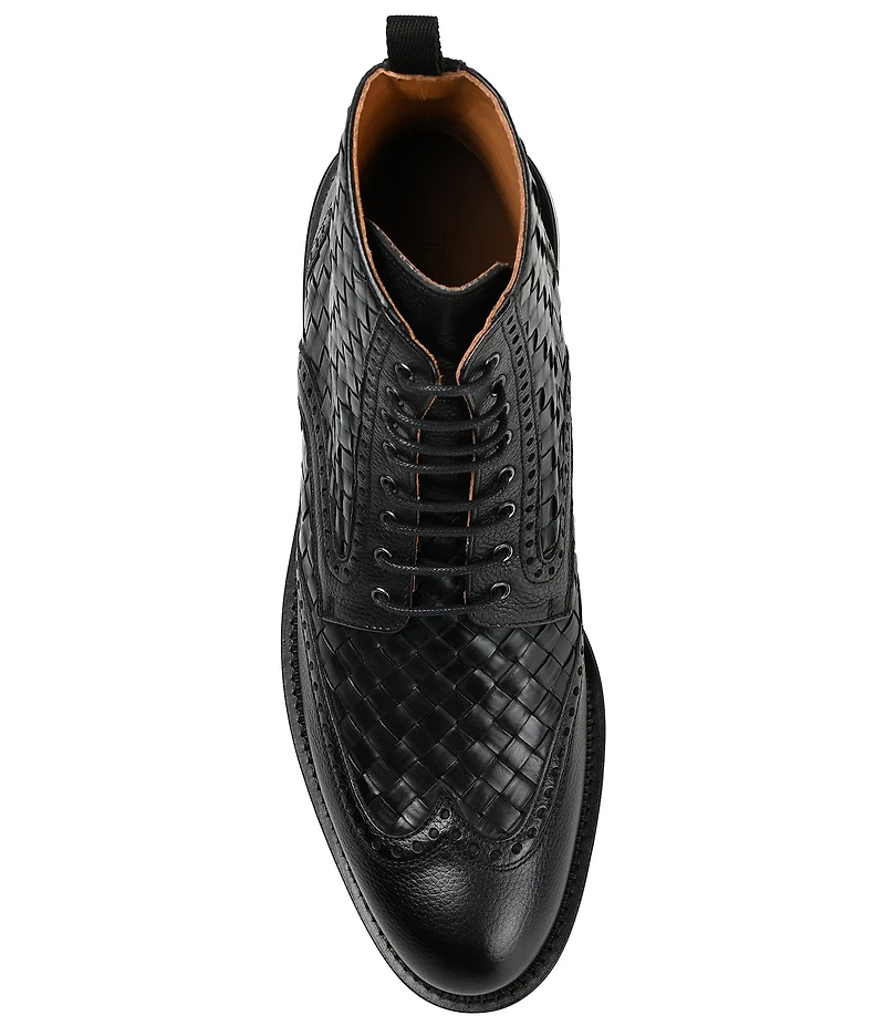 Taft Men's Saint Woven Leather Brogue Wingtip Boots