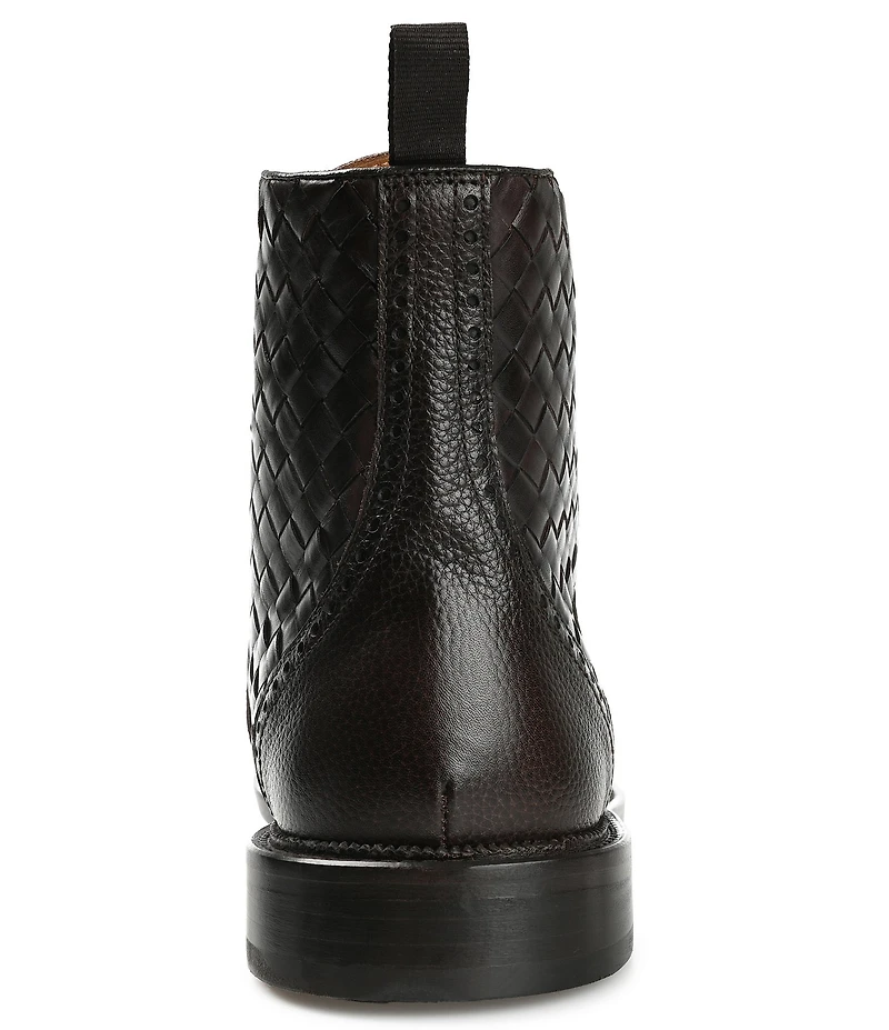 Taft Men's Saint Woven Leather Brogue Wingtip Boots