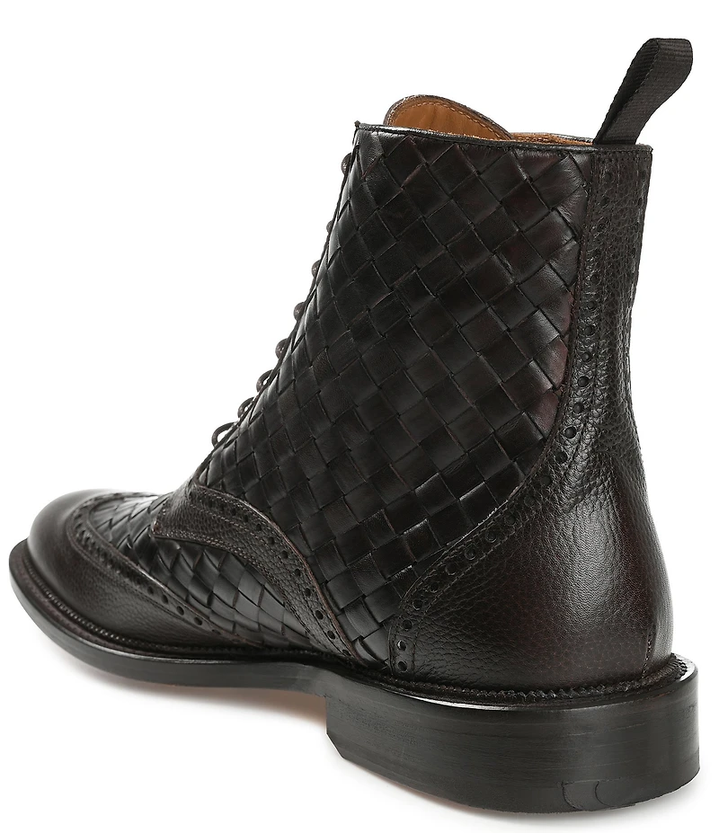 Taft Men's Saint Woven Leather Brogue Wingtip Boots