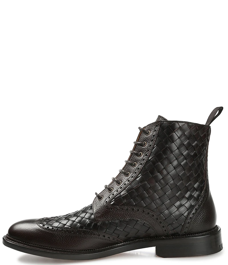 Taft Men's Saint Woven Leather Brogue Wingtip Boots