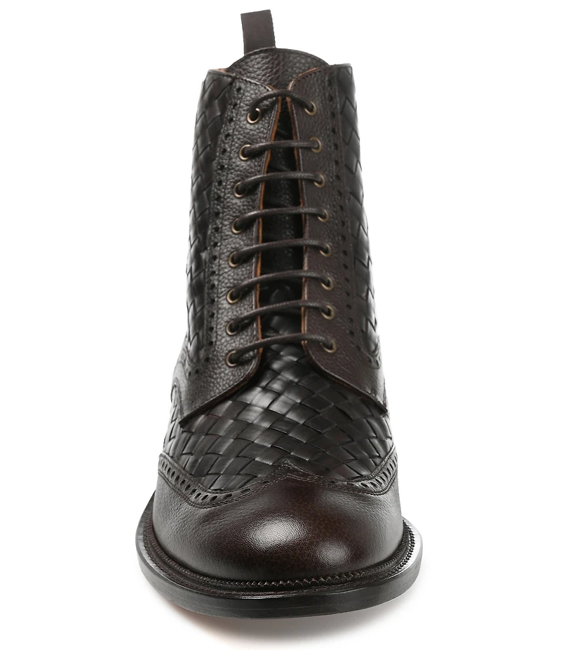 Taft Men's Saint Woven Leather Brogue Wingtip Boots
