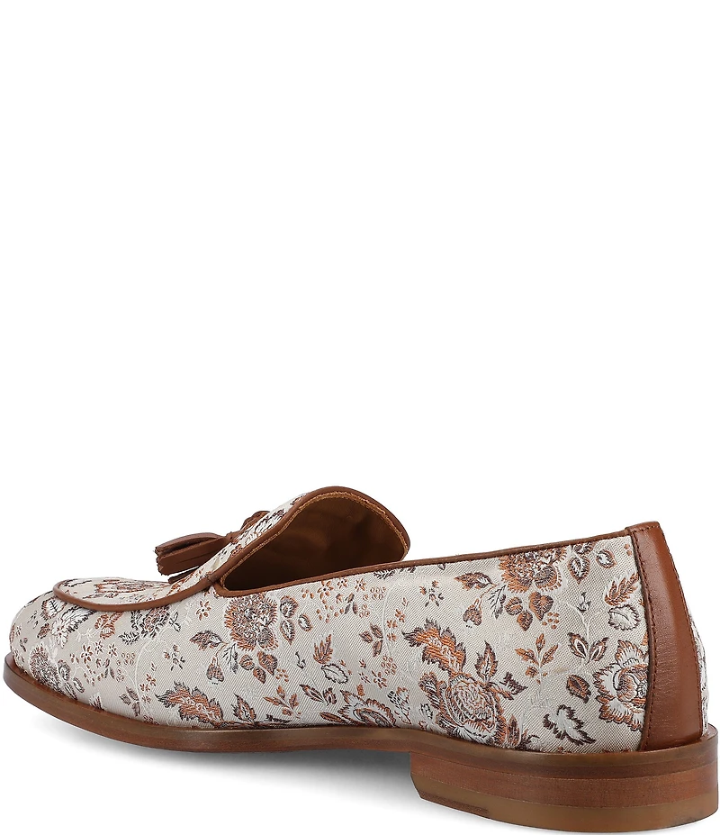 Taft Men's Tommy Tassel Floral Jacquard Dress Loafers