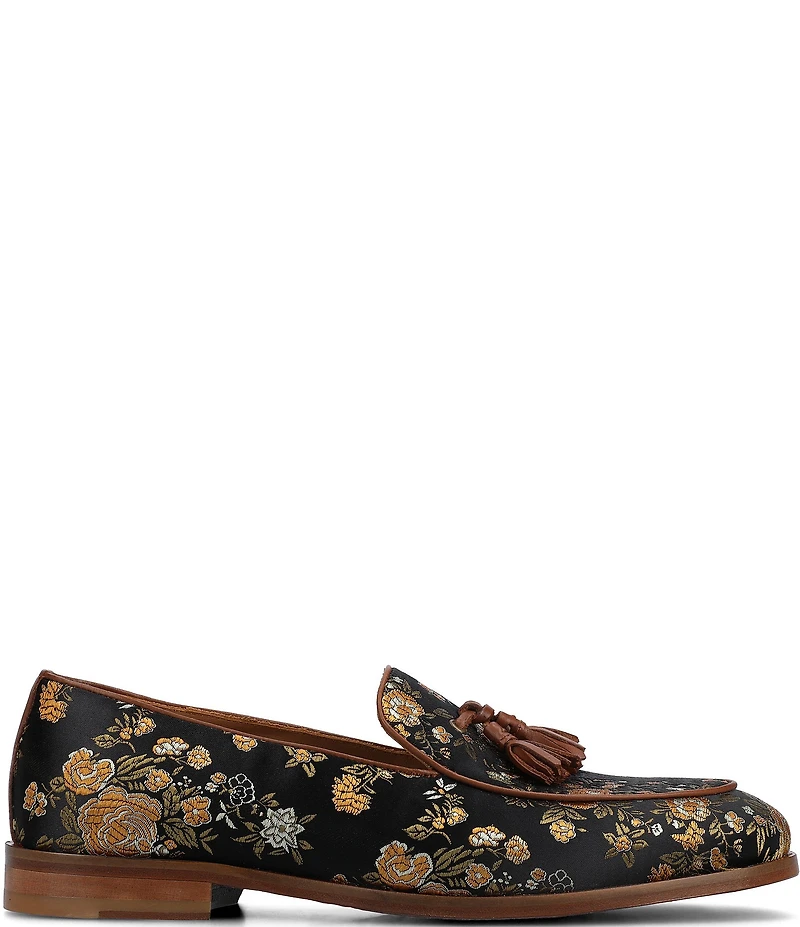 Taft Men's Tommy Tassel Floral Jacquard Dress Loafers