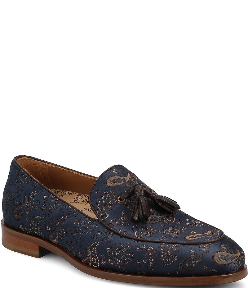 Taft Men's Tommy Tassel Paisley Jacquard Dress Loafers