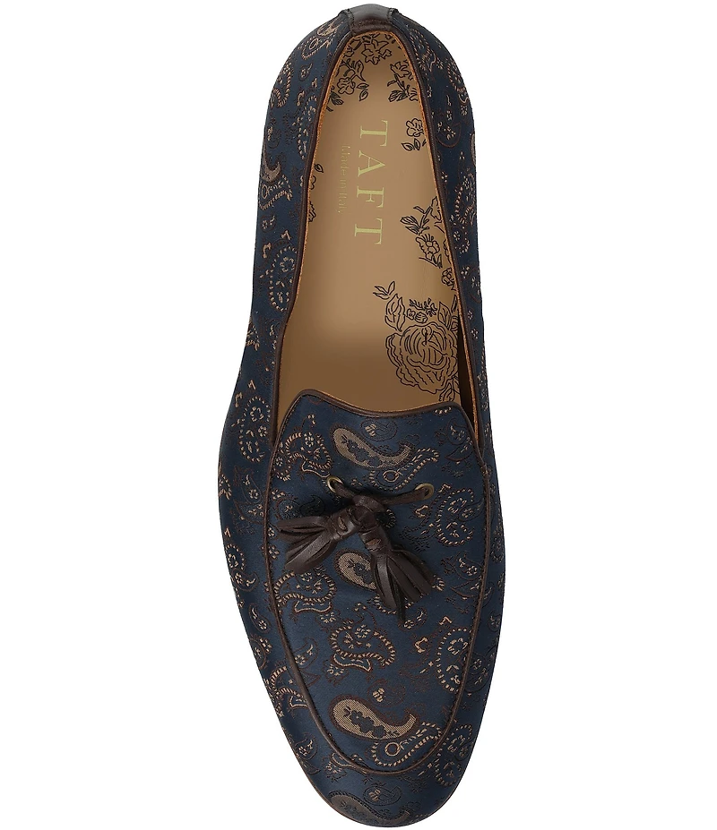 Taft Men's Tommy Tassel Paisley Jacquard Dress Loafers
