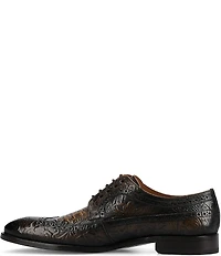 Taft Preston Floral Embossed Leather Detail Brogue Wingtip Oxfords