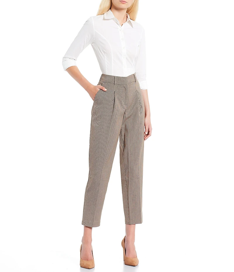 Takara High Rise Plaid Print Pants