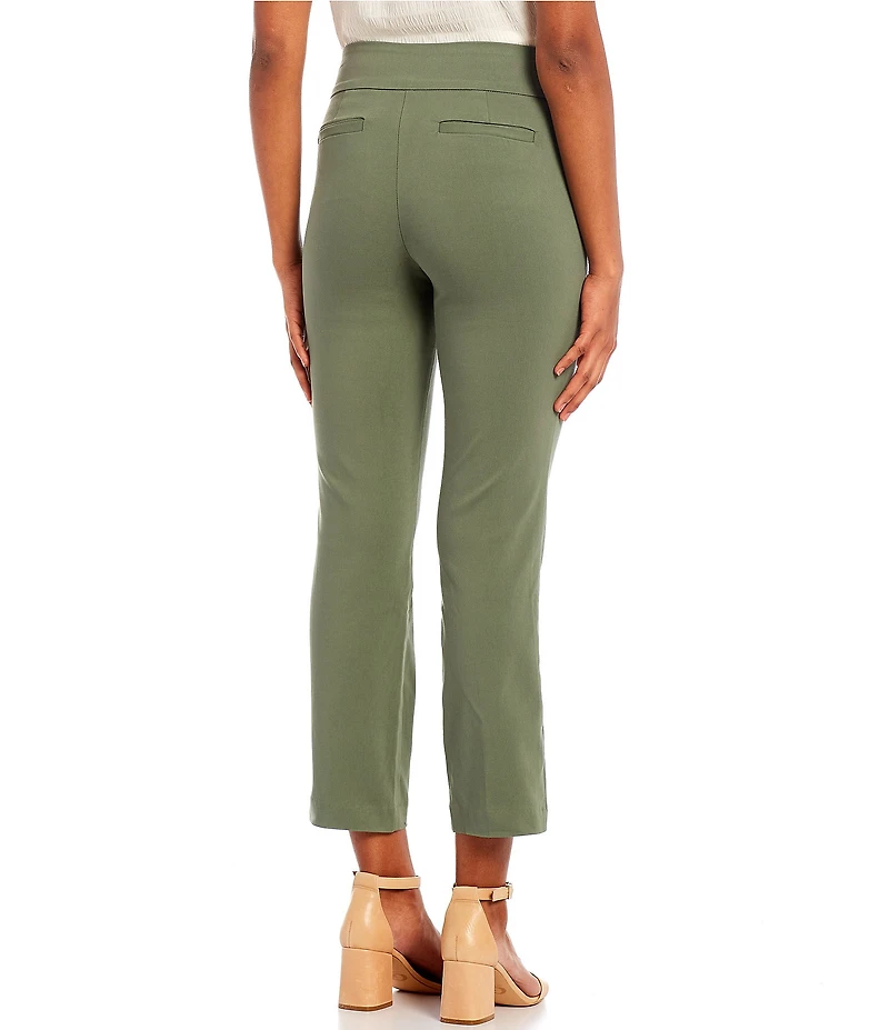 High-Rise Straight-Fit Pull-On Stretch Dress Pants