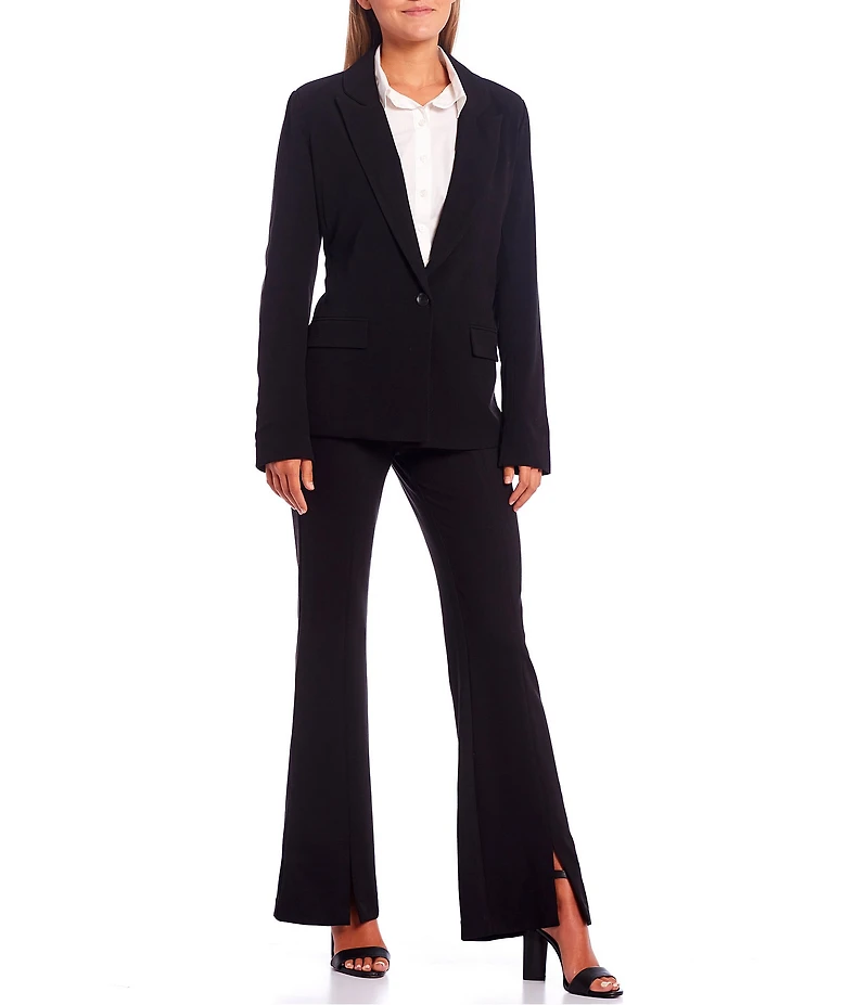 Takara Mid Rise Front-Slit Flare Leg Pants