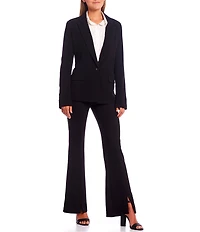 Takara Mid Rise Front-Slit Flare Leg Pants