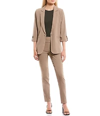 Takara Coordinating Notch Collar Roll Tab Suiting Blazer