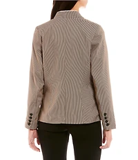 Takara Plaid Print Notched Collar Button Front Blazer Jacket