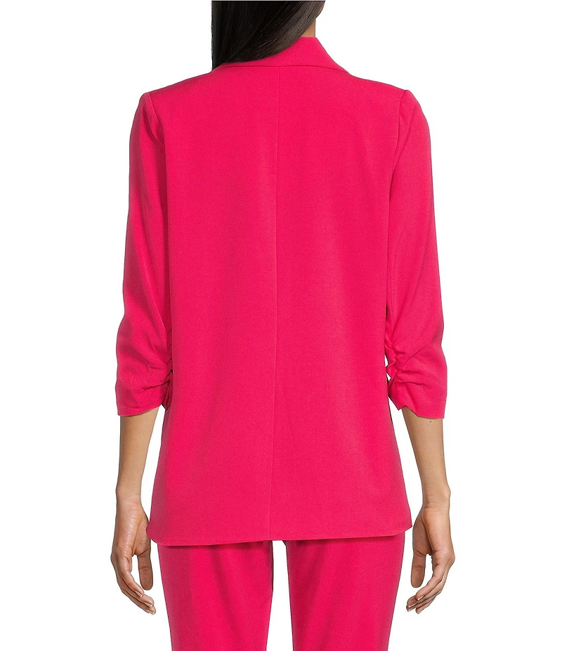 Takara Coordinating Ruched Sleeve Notched Collar Blazer