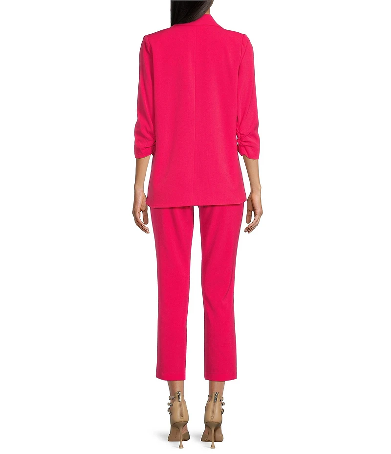 Takara Coordinating Ruched Sleeve Notched Collar Blazer