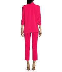 Takara Coordinating Ruched Sleeve Notched Collar Blazer