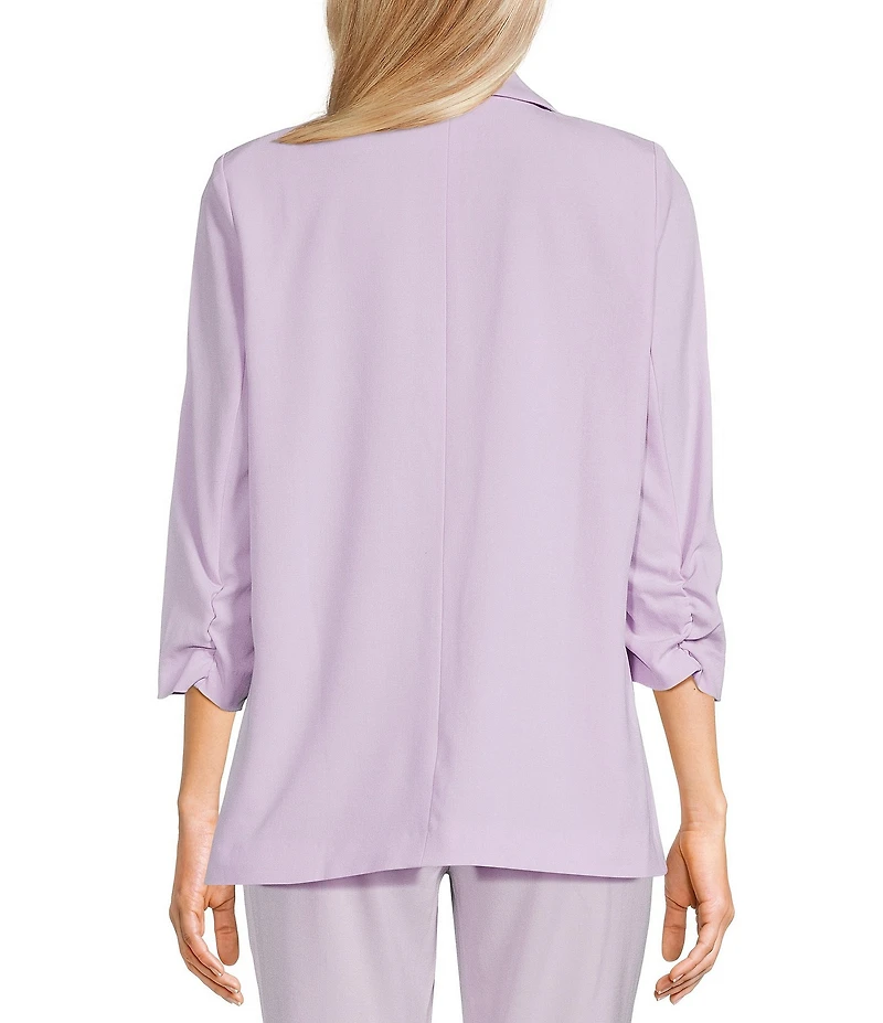 Takara Coordinating Ruched Sleeve Notched Collar Blazer