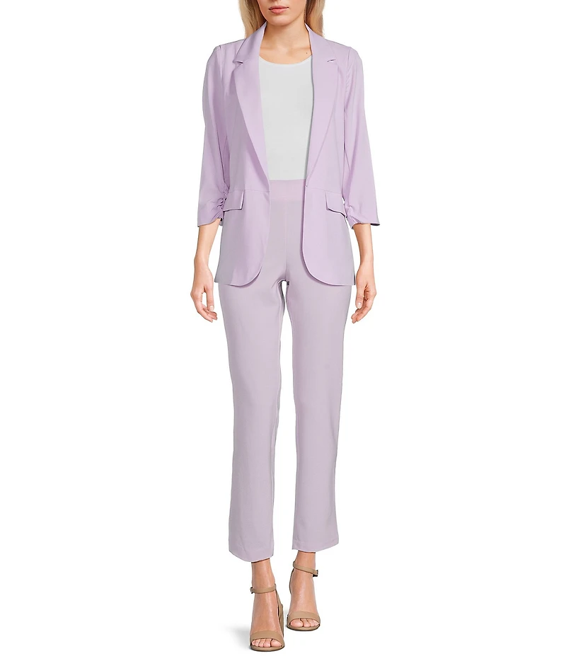 Takara Coordinating Ruched Sleeve Notched Collar Blazer